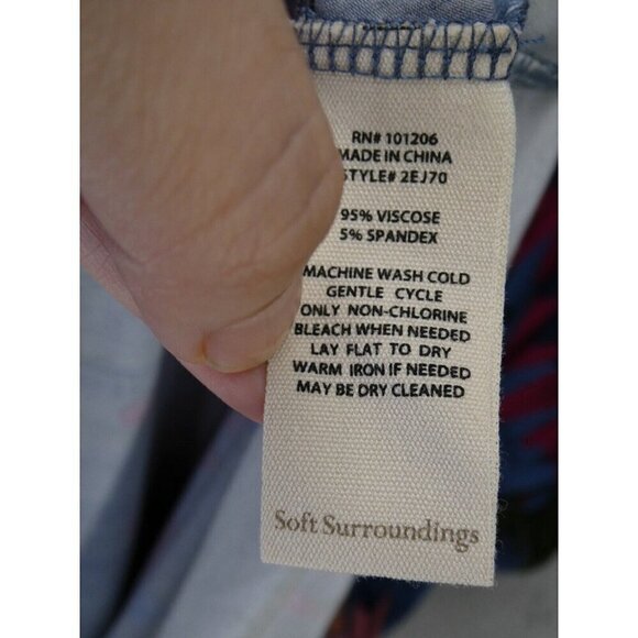 NWOT Soft Surroundings Midi Shirt Dress Women M Ancient Isle Jersey Colorfu Boho - Picture 6 of 12